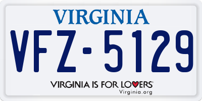 VA license plate VFZ5129