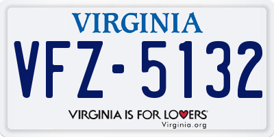 VA license plate VFZ5132