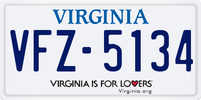 VA license plate VFZ5134