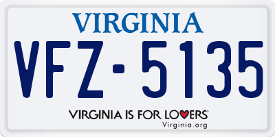 VA license plate VFZ5135