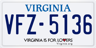 VA license plate VFZ5136