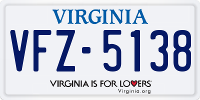 VA license plate VFZ5138