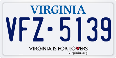 VA license plate VFZ5139