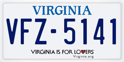 VA license plate VFZ5141