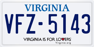 VA license plate VFZ5143