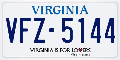 VA license plate VFZ5144
