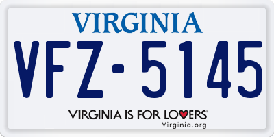 VA license plate VFZ5145