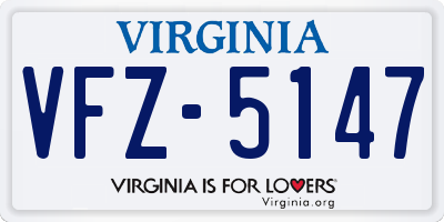 VA license plate VFZ5147
