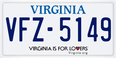 VA license plate VFZ5149