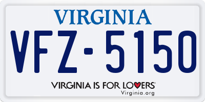 VA license plate VFZ5150