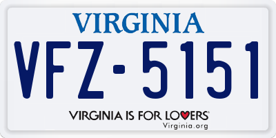 VA license plate VFZ5151