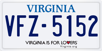 VA license plate VFZ5152
