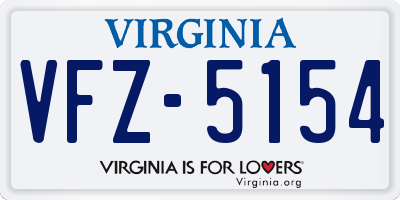 VA license plate VFZ5154