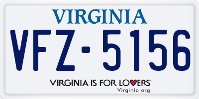 VA license plate VFZ5156