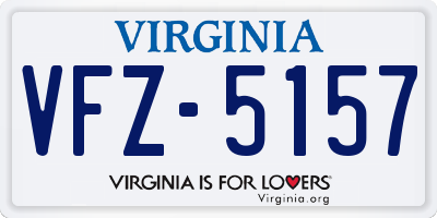 VA license plate VFZ5157