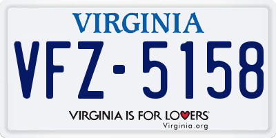 VA license plate VFZ5158