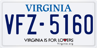 VA license plate VFZ5160