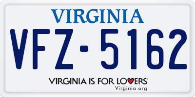 VA license plate VFZ5162