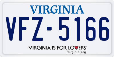 VA license plate VFZ5166