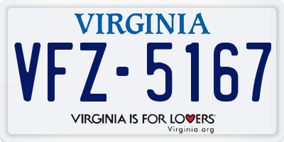 VA license plate VFZ5167