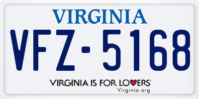 VA license plate VFZ5168