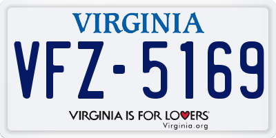 VA license plate VFZ5169