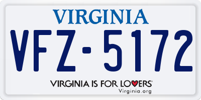 VA license plate VFZ5172