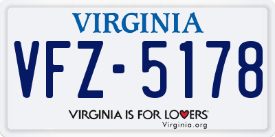 VA license plate VFZ5178