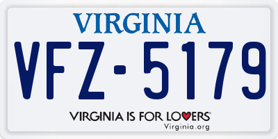 VA license plate VFZ5179