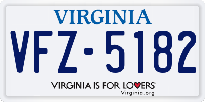 VA license plate VFZ5182