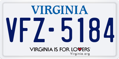 VA license plate VFZ5184