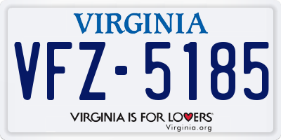 VA license plate VFZ5185