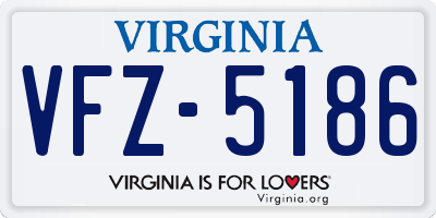 VA license plate VFZ5186