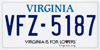 VA license plate VFZ5187