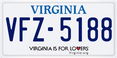 VA license plate VFZ5188