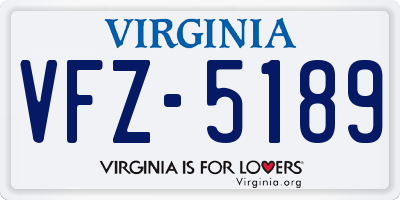 VA license plate VFZ5189