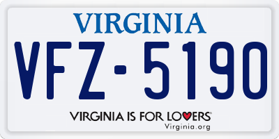 VA license plate VFZ5190