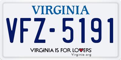 VA license plate VFZ5191