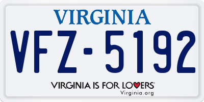 VA license plate VFZ5192