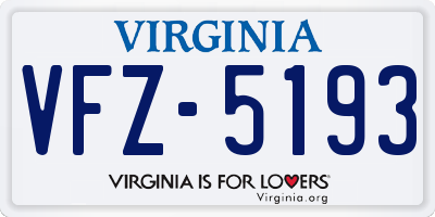 VA license plate VFZ5193