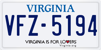 VA license plate VFZ5194