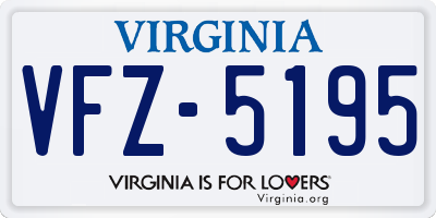 VA license plate VFZ5195