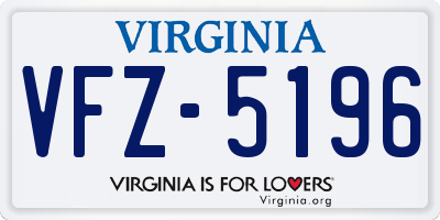 VA license plate VFZ5196