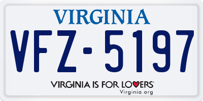 VA license plate VFZ5197