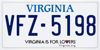 VA license plate VFZ5198