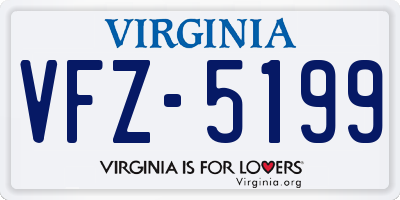 VA license plate VFZ5199