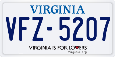 VA license plate VFZ5207