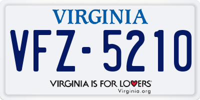VA license plate VFZ5210