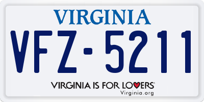 VA license plate VFZ5211