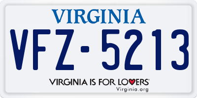 VA license plate VFZ5213